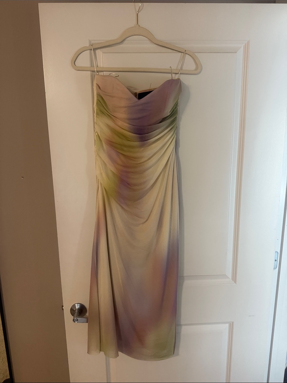 ZARA Medium - Strapless Multicolor Pastel Draped Women’s Dress